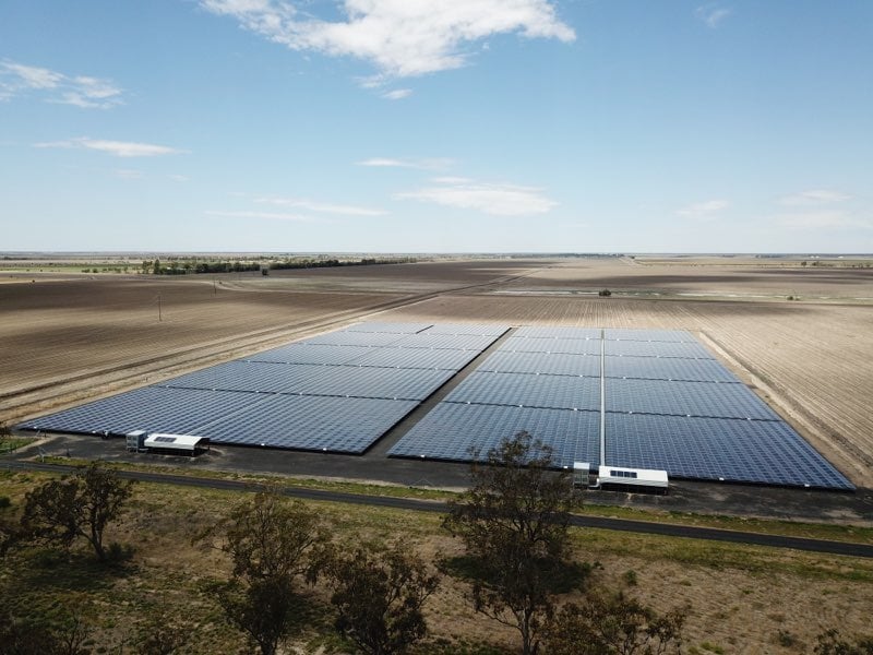 solar panels in a field