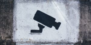 Surveillance camera street art
